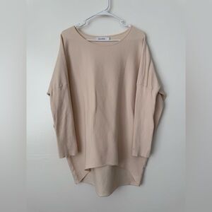 ANRABESS Soft Beige Long Sleeve Top